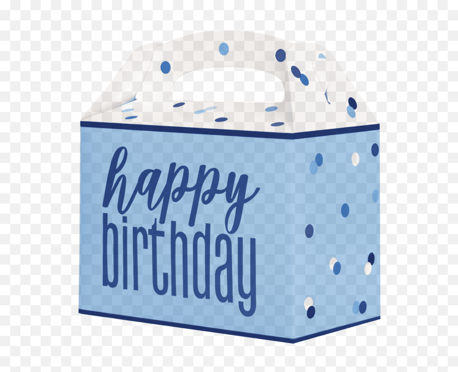 6 X Party Box - Happy Birthday New Glitz Blue U2014 Edu0027s Party Scatole Regalo Per Compleanni Emoji,X In Box Emoji