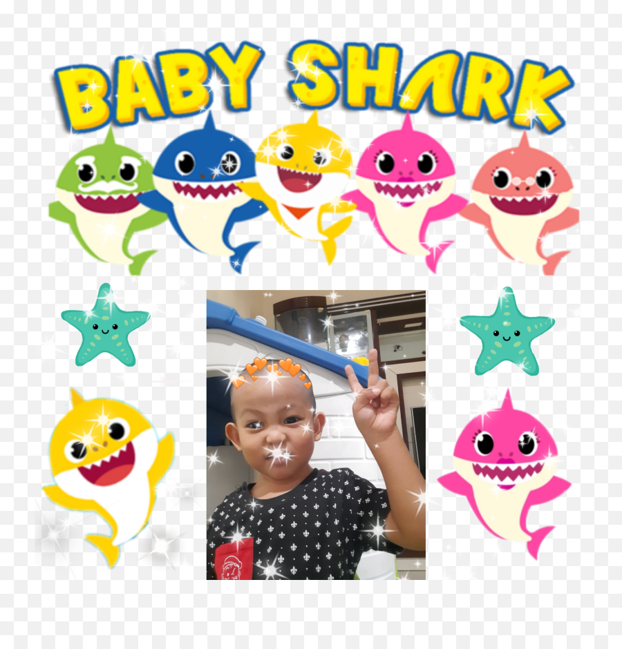 Baby Shark And Sticker - Baby Shark Birthday Clip Art Emoji,Shark Emoticon
