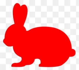 Red rabbit 2 icon - Free red animal icons Color Rabbit Emoji