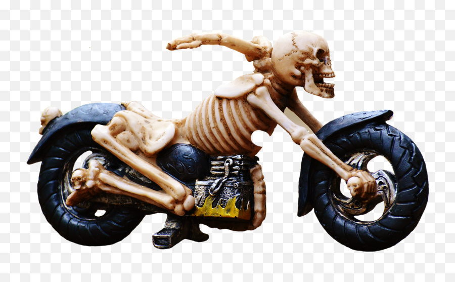 Biker Skeleton Creepy Weird Decoration - Weirdest Bike In The World Emoji,Harley Davidson Emoji