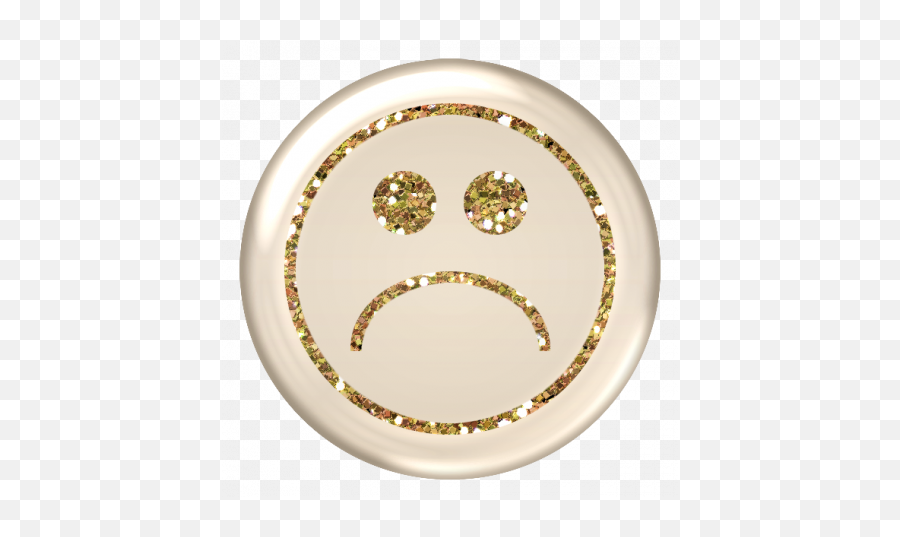 Emoticon Glitter Brad - Sad Smiley Face Gold Emoji,Glitter Emoticon