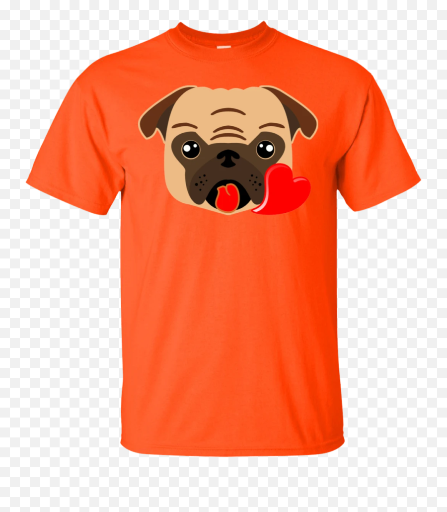 Pug With Heart Cotton T - October Reign Emoji,Adults Emoji