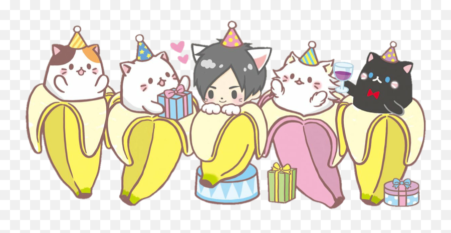 Banana Bananya Cat Birthday Party Gifts - Banana Cat Background Emoji,Birthday Cat Emoji