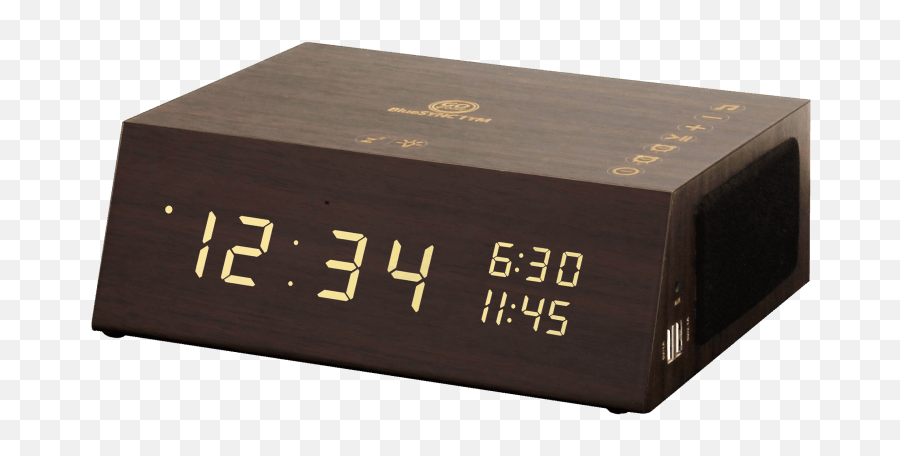 Gogroove Bluesync Wood Clock Radio - Number Emoji,Old Man And Clock Emoji