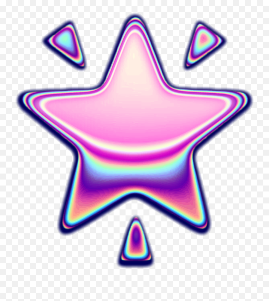 Holo Holographic Stars Star Emoji Iridescent Purple Col - Holographic Star Png,5 Star Emoji