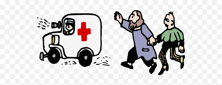 Chasing An Ambulance - Clip Art Emoji,Badly Drawn Thinking Emoji