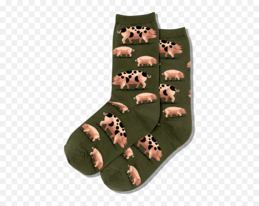 Womens Spotted Pig Crew Socks - Sock Emoji,Parachute Emoji