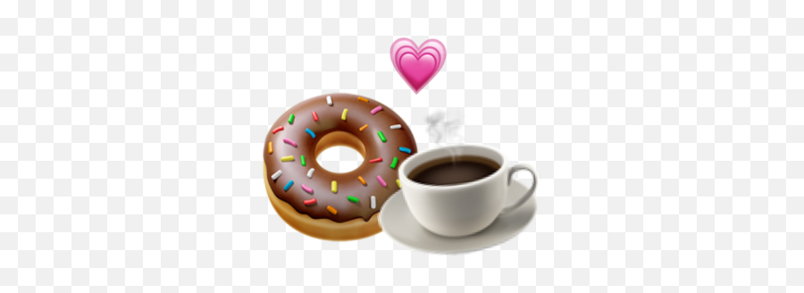 Donutemojidonutemojicoffeecoffeeemojiemojiscuteheartilo - Cup Emoji,Teacup Emoji