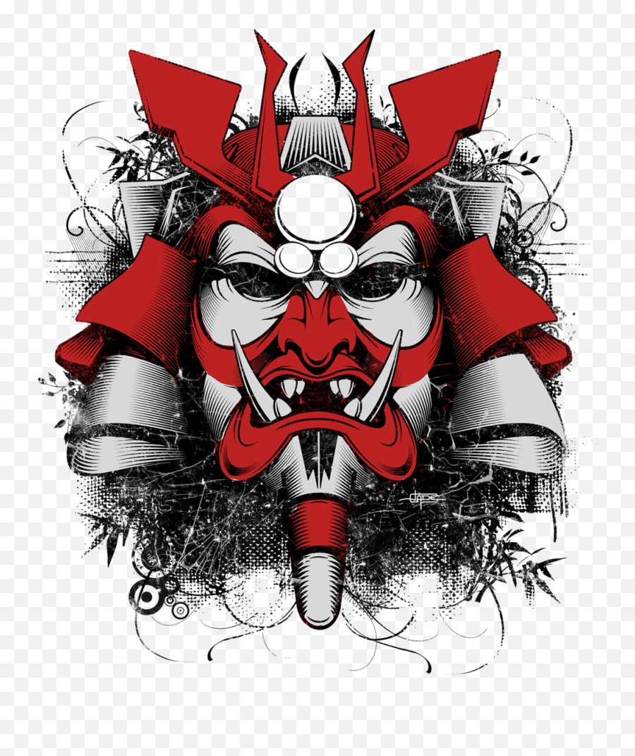 Japanese Demon Transparent Png - Japanese Samurai Mask Art Emoji,Japanese Ogre Emoji