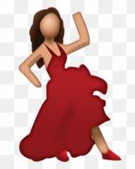 Download Dancer With Red Dress Emoji - Dance Emoji Png,Red Hair Emoji