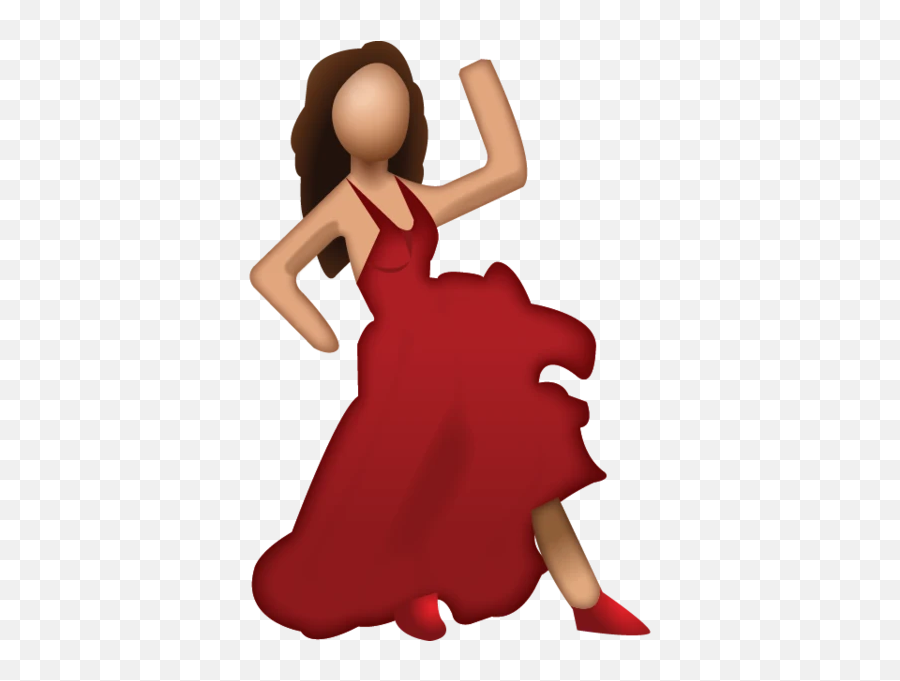 Download Dancer With Red Dress Emoji - Dance Emoji Png,Red Hair Emoji