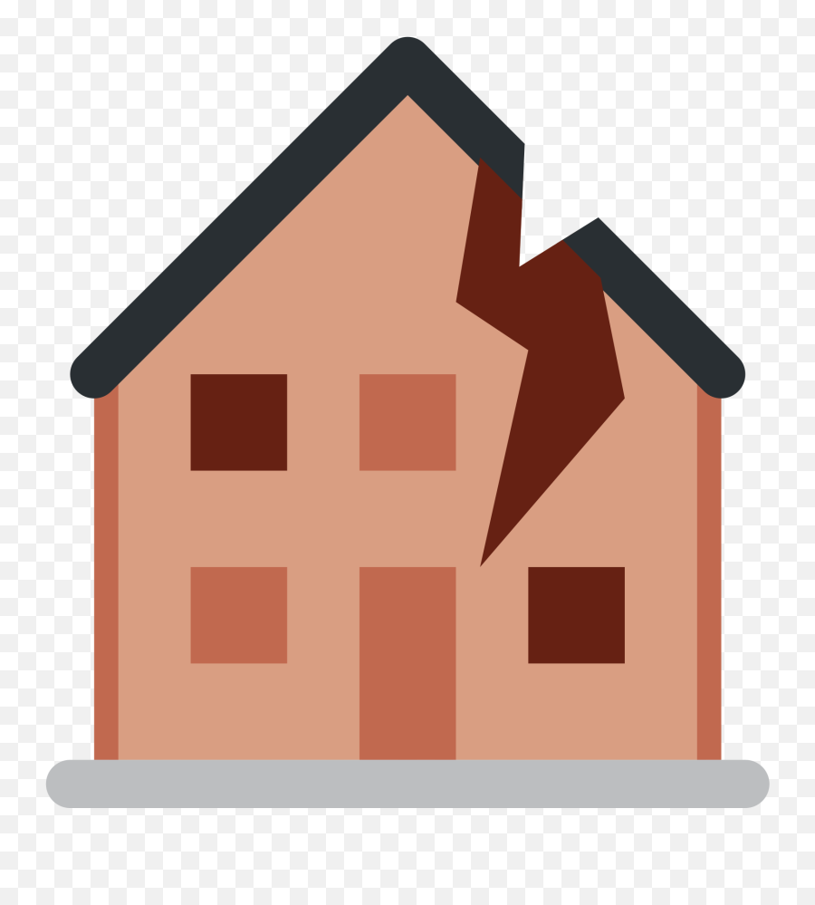 Old House Emoji Transparent Png Image - Broken House Clipart,House Emoji Transparent