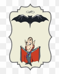 Label Halloween Bat - Cartoon Emoji