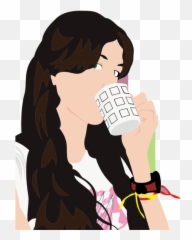 Woman Drinking From Cup - Kitty Party Invitation Card Template Emoji