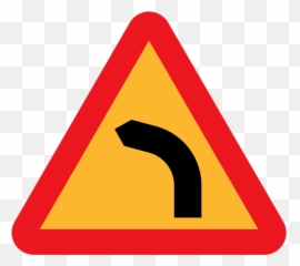 Bend To Left Traffic Sign Vector Image - Emoji