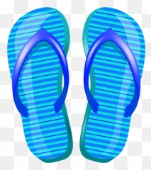 Blue Beach Flip Flops Vector Clipart - Transparent Background Emoji