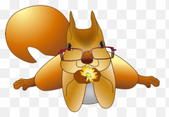 Squirrel In Glasses Clipart - Squirrel With Flower Clipart Emoji,Squirrel Emoji