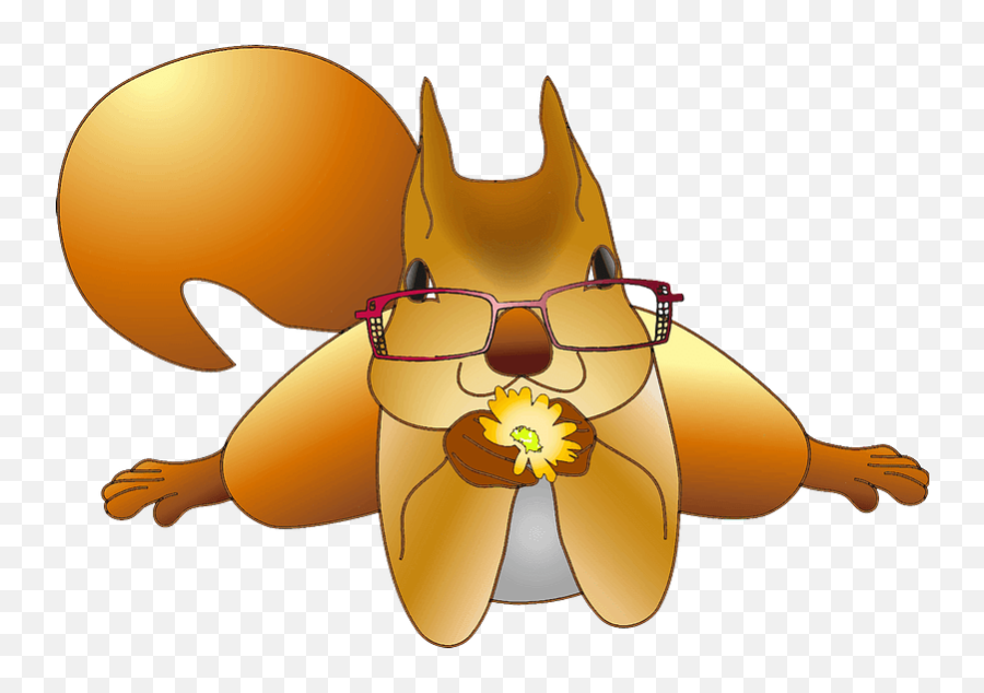 Squirrel In Glasses Clipart - Squirrel With Flower Clipart Emoji,Squirrel Emoji