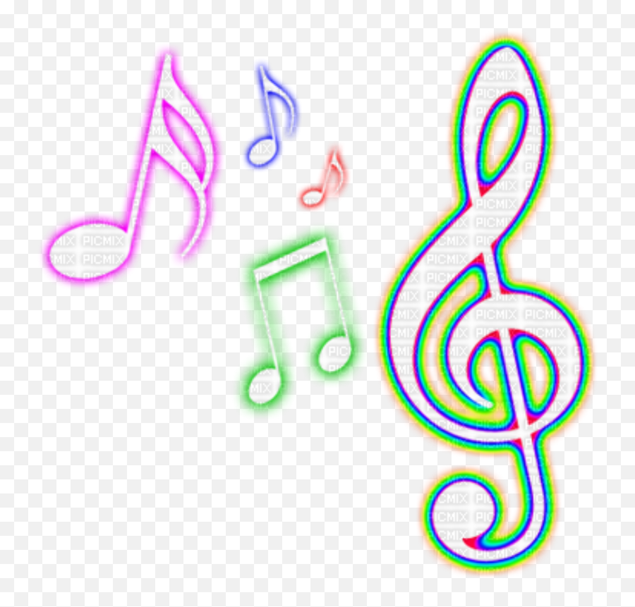 Neon Notes Png - Colorful Music Note Png Transparent Png Colorful Music Notes Png Emoji,Music Symbol Emoji