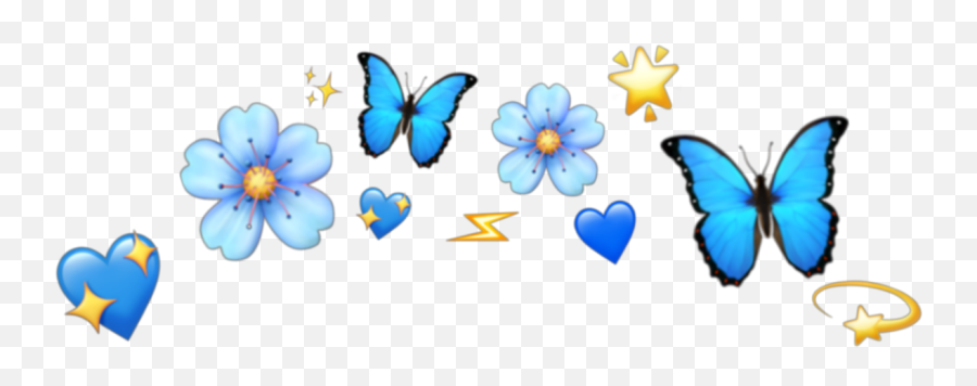 Blue Emoji Blueemoji Iphoneemoji Crown - Butterfly Crown Pink Png,Emojic
