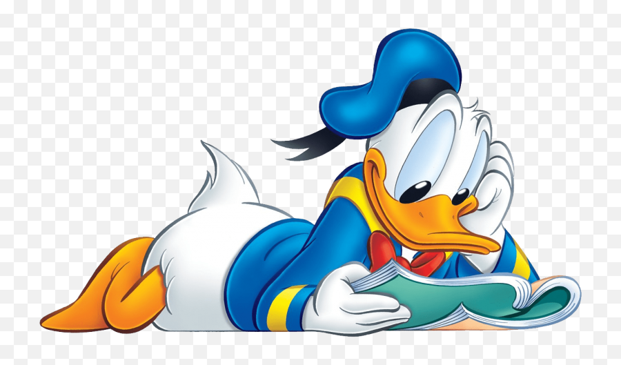 Donald Duck Read Book Transparent Png - Donald Duck Hd Emoji,Donald Duck Emoji