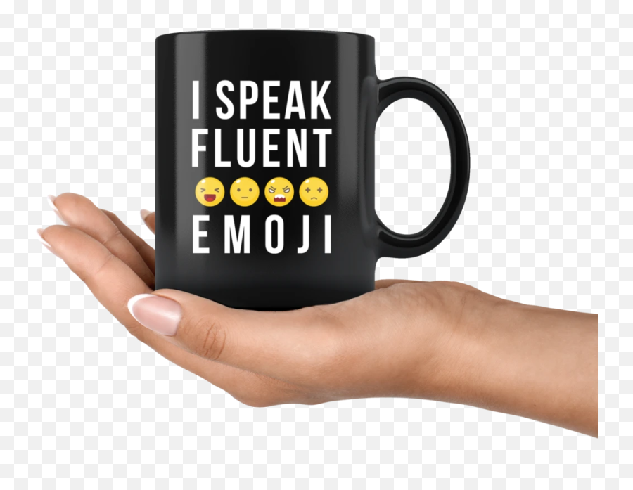 I Speak Fluent Emoji 11oz Black Coffee Mug - Best Game Master Gift,Coffee Emoji Png