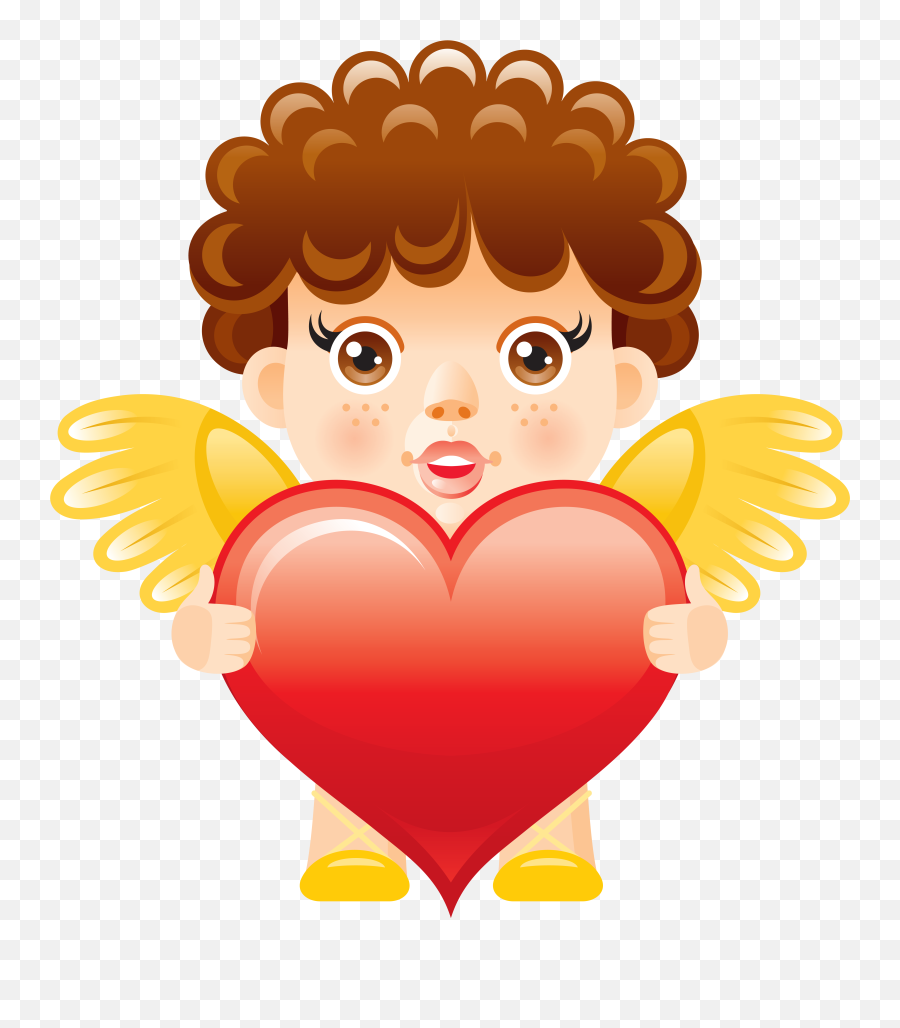 Clipart Heart Angel - Angel With Heart Emoji,Angels Emoji