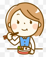 Woman Eating Bento - Girl Clipart Png Download Emoji