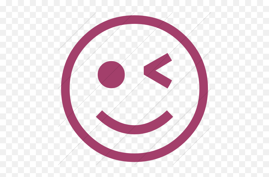 Iconsetc Simple Pink Classic Emoticons Winking Face Icon - Happy Emoji,Winky Face Emoticon
