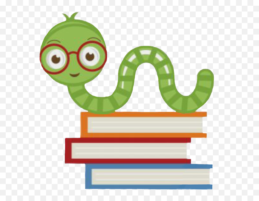 Bookworm Books Worm School - Cute Education Clip Art Emoji,Bookworm Emoji