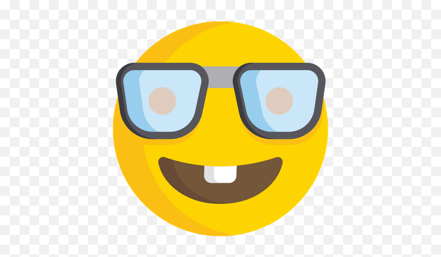 Nerd Face Emoji Icon Of Flat Style - Smiley,Eyebrow Raised Emoji