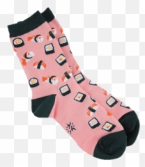 Sock Socks Sushi Stockings Pink Pinktheme Pinkthings - Aesthetic Socks Transparent Emoji,Emoji Socks