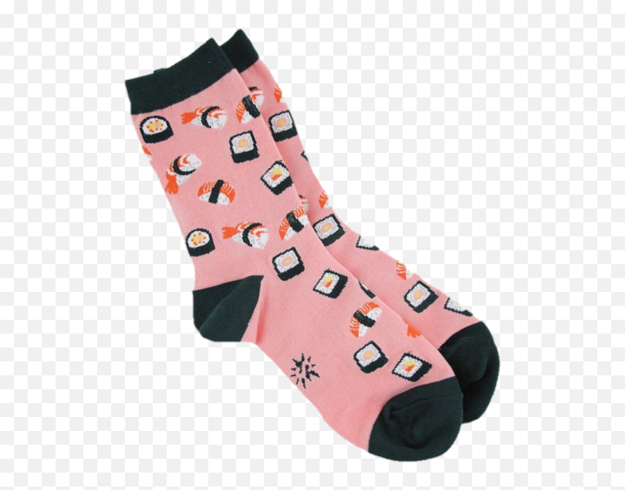 Sock Socks Sushi Stockings Pink Pinktheme Pinkthings - Aesthetic Socks Transparent Emoji,Emoji Socks