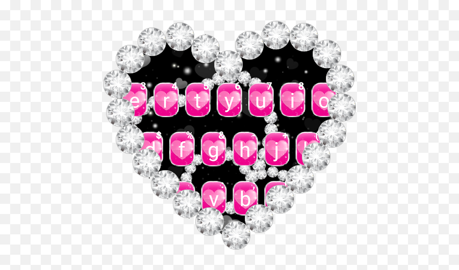 Pink Diamond Heart Keyboard Theme - Crystal Emoji,Pink Diamond Emoji
