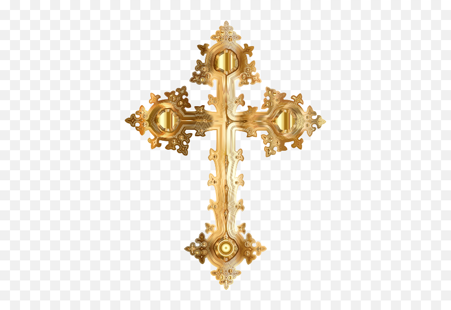 Golden Ornate Cross - Transparent Background Cross Png Transparent Emoji,God Cross Emoji