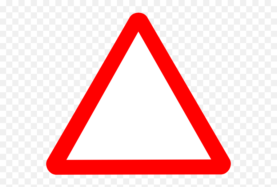 Clipart Warning Triangle - Blank Triangle Road Sign Emoji,Red Alert Emoji