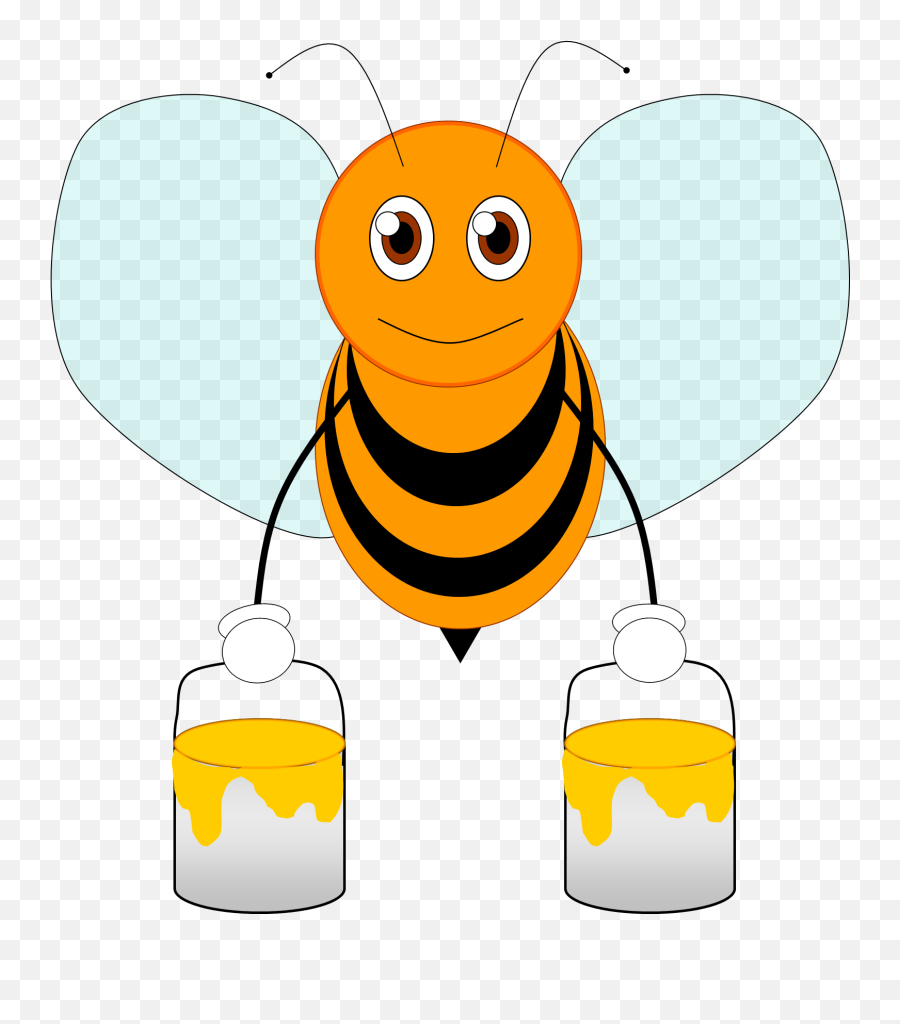 Bee 2 Image - Orange Honey Bee Clipart Full Size Png Animated Flying Honey Bee Emoji,Honey Bee Emoji