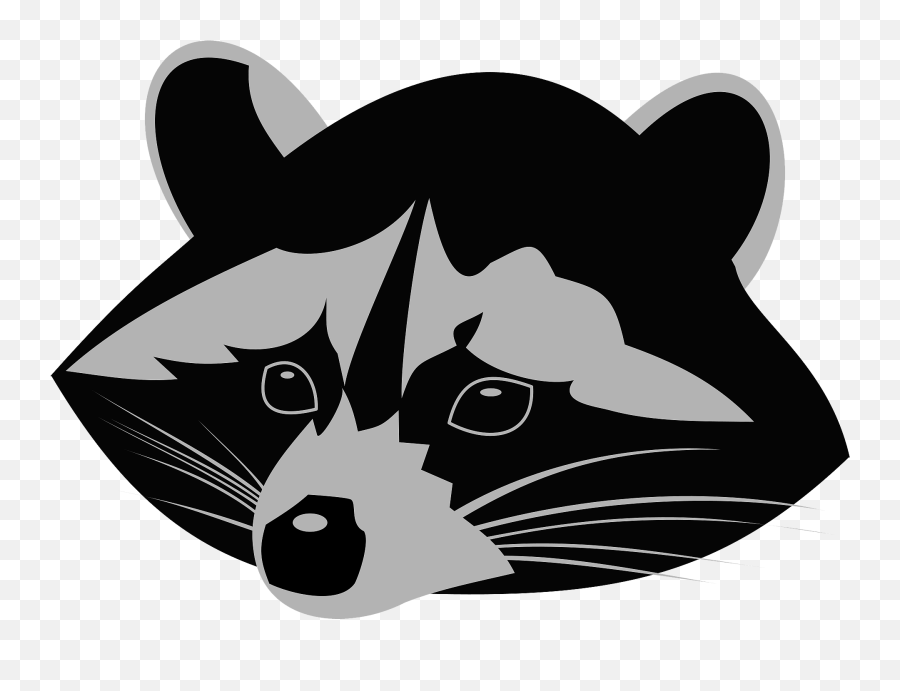 Raccoon Face Clipart - Black And White Raccoon Transparent Emoji,Racoon Emoji