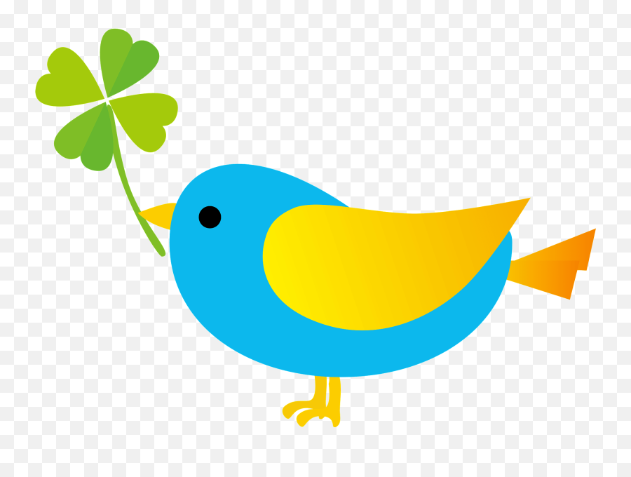 Blue Bird Holding Clover Clipart Free Download Transparent - Clover And Bird Png Emoji,Blue Bird Emoji
