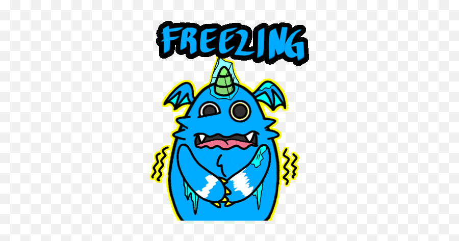 Blue Monster Sticker - Blue Monster Cold Discover U0026 Share Gifs Happy Emoji,Freezing Cold Emoji