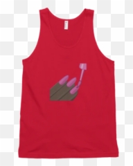 Dark Nail Polish Emoji Top - Sleeveless Shirt,V Sign Emoji