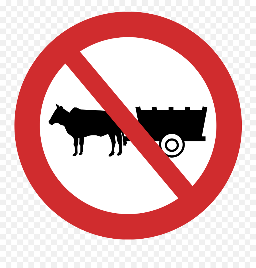 Nepal Road Sign A7 - Bullock Cart Hand Cart Prohibited Emoji,Goat Emoji