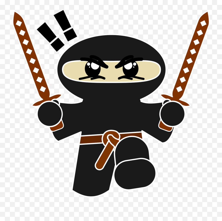 Ninja Comic Character Funny Asian - Ninja Clipart Emoji,Pig Knife Emoji