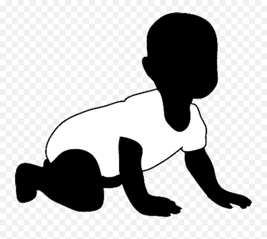 Baby Silhouette Clip Art - Crawling Baby Clipart Hd Emoji,Baby Crawling Emoji
