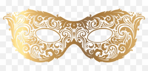 Gold Carnival Mask Clip Art Image - Masquerade Clipart Emoji