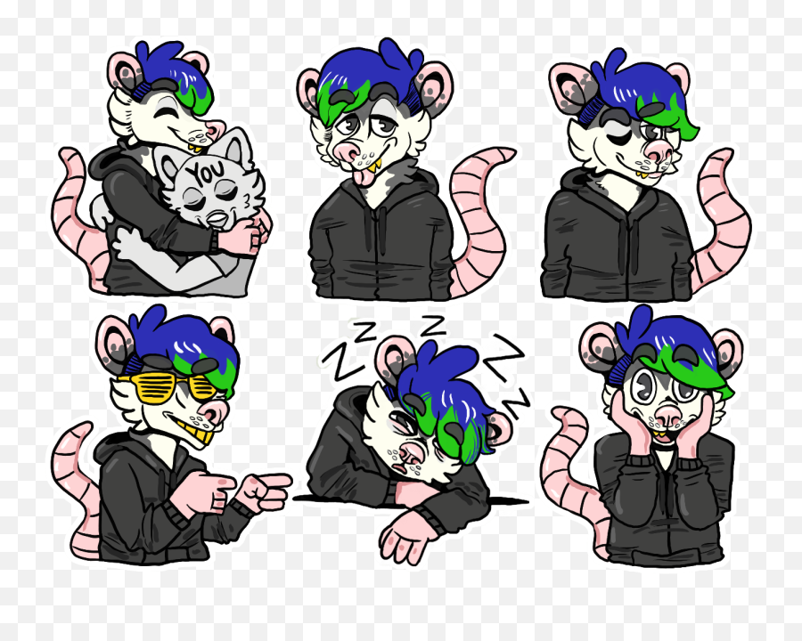 Icky Possum Telegram Stickers Weasyl - Cartoon Emoji,Possum Emoji
