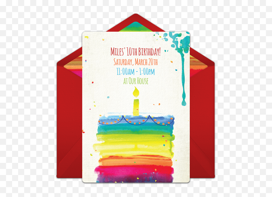 Digital Birthday Invitations - Rainbow Birthday Invitation Card Template Emoji,Emoji Pool Party