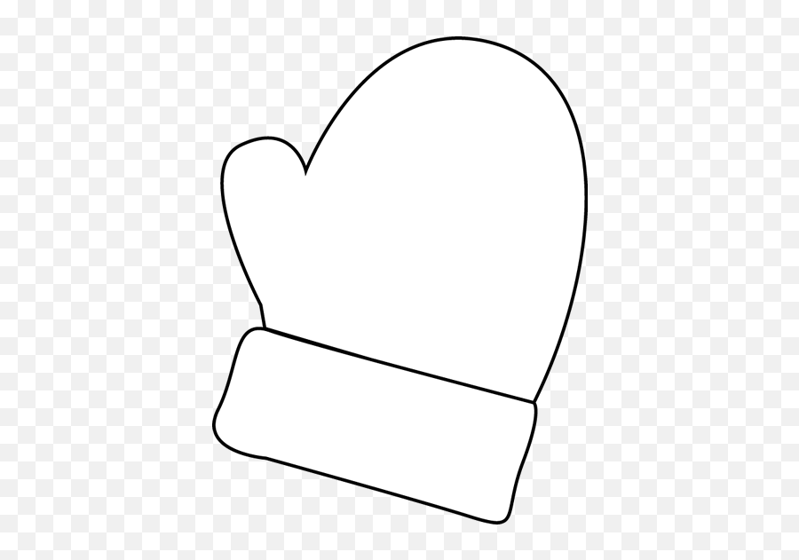 mitten black and white clipart