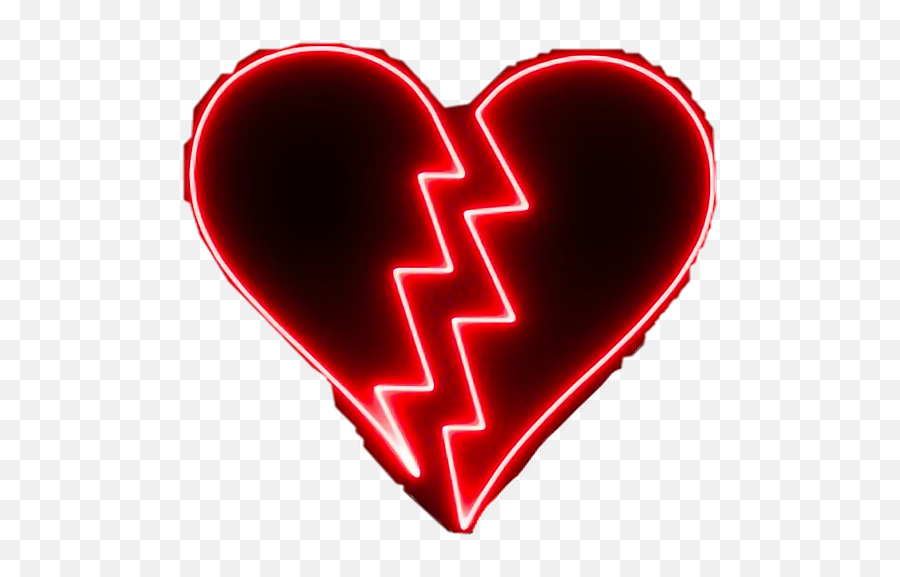 Aesthetic Broken Heart Posted By Christopher Cunningham - Broken Heart Neon Png Emoji,Heartbreak Emoji