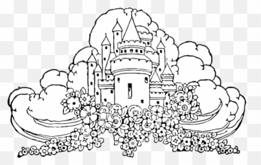 Castle In Clouds - Old The Drawing Fantasy Emoji